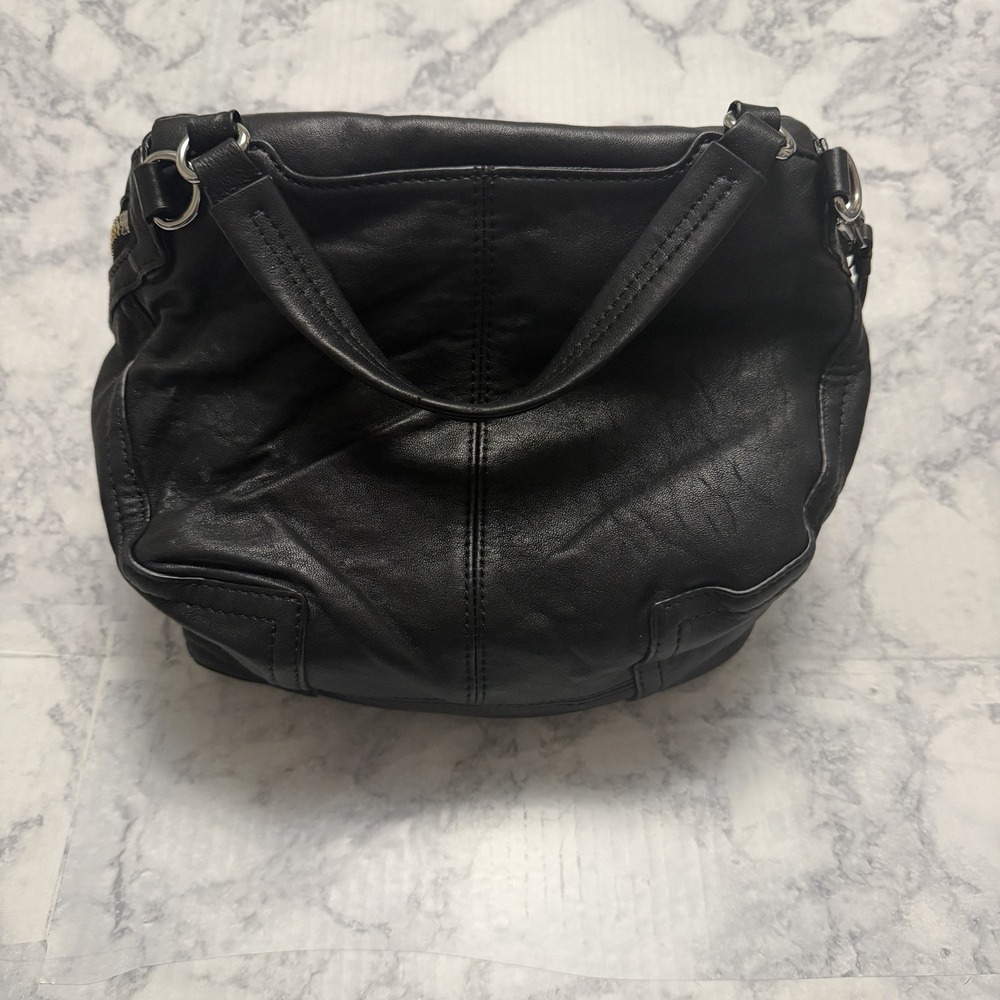 Vince Camuto The Patch Purse Black Leather Bag Handbag - Picture 4 of 10